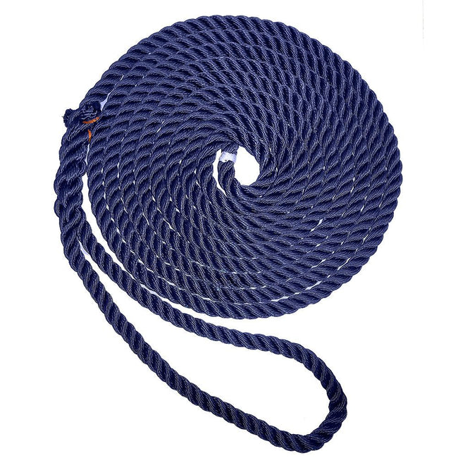 New England Ropes 1/2" Premium 3-Strand Dock Line - Navy Blue - 15 [C6053-16-00015] - Rough Seas Marine