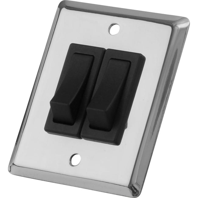 Sea-Dog Double Gang Wall Switch - Stainless Steel [403020-1] - Rough Seas Marine