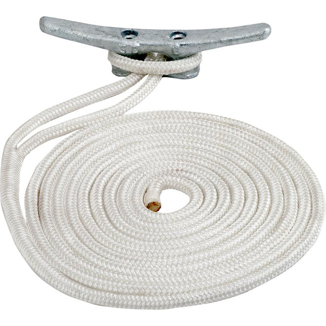 Sea-Dog Double Braided Nylon Dock Line - 5/8" x 25 - White [302116025WH-1] - Rough Seas Marine