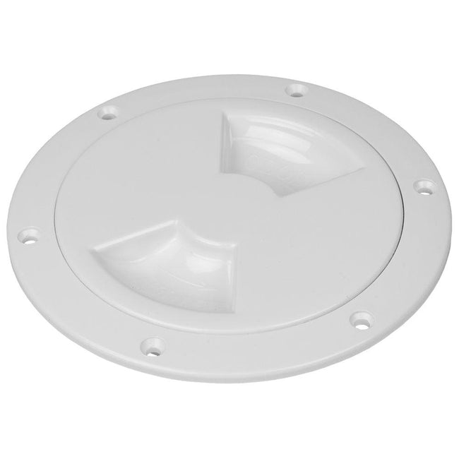 Sea-Dog Smooth Quarter Turn Deck Plate - White - 5" [336150-1] - Rough Seas Marine