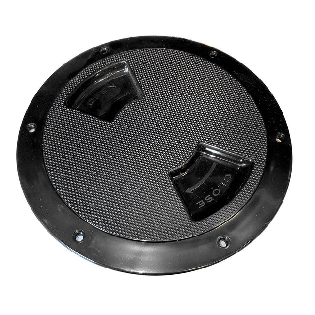 Sea-Dog Textured Quarter Turn Deck Plate - Black - 6" [336167-1] - Rough Seas Marine