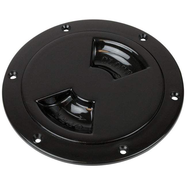 Sea-Dog Smooth Quarter Turn Deck Plate - Black - 8" [336185-1] - Rough Seas Marine