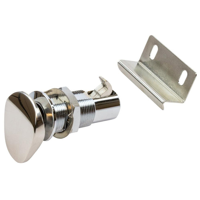 Sea-Dog Push Button Cabinet Latch - Oval [225400-1] - Rough Seas Marine