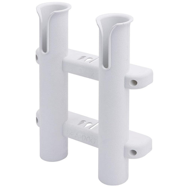 Sea-Dog Two Pole Side Mount Rod Storage Rack - White [325028-1] - Rough Seas Marine