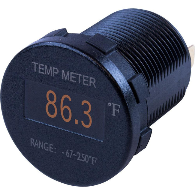 Sea-Dog Round OLED Temperature Meter Fahrenheit w/6 Lead [421610-1] - Rough Seas Marine