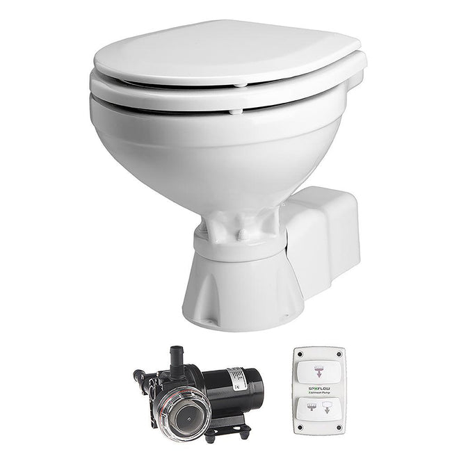 Johnson Pump AquaT Toilet Silent Electric Compact - 12V w/Pump [80-47231-01] - Rough Seas Marine