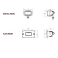 RIGID Industries SR-M Series Pro Spot Surface Mount - Black [902213] - Rough Seas Marine