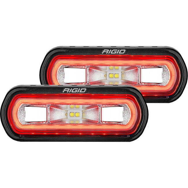 RIGID Industries SR-L Series Surface Mount Spreader Light - Black Housing - Red Halo [53122] - Rough Seas Marine