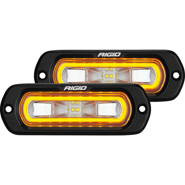 RIGID Industries SR-L Series Flush Mount Spreader Light - Black Housing - Amber Halo [53223] - Rough Seas Marine