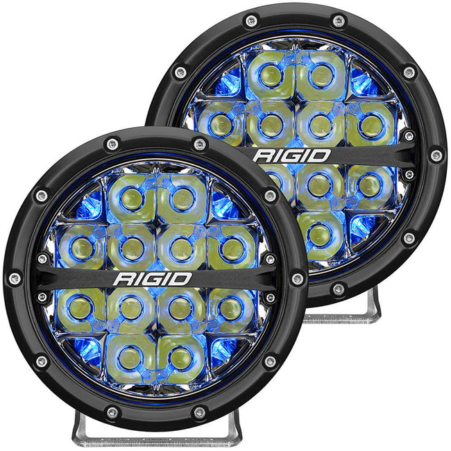 RIGID Industries 360-Series 6" LED Off-Road Fog Light Drive Beam w/Blue Backlight - Black Housing [36207] - Rough Seas Marine