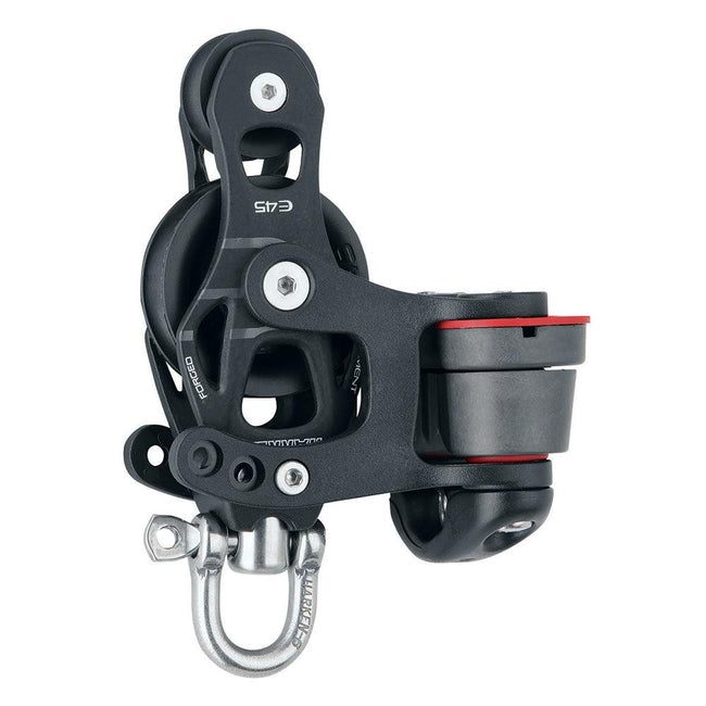 Harken 45mm Single Aluminum Element Fiddle Block w/Swivel  150 Cam Cleat [6235] - Rough Seas Marine