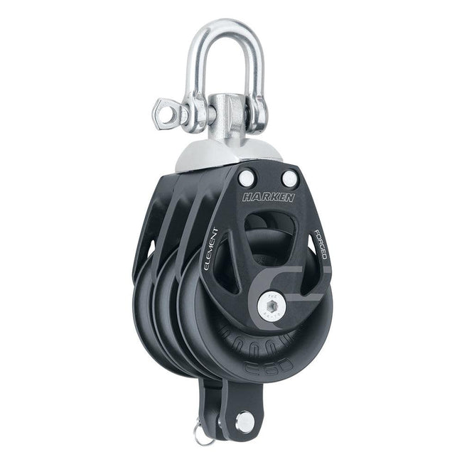 Harken 60mm Triple Aluminum Element Block w/Swivel  Becket [6273] - Rough Seas Marine