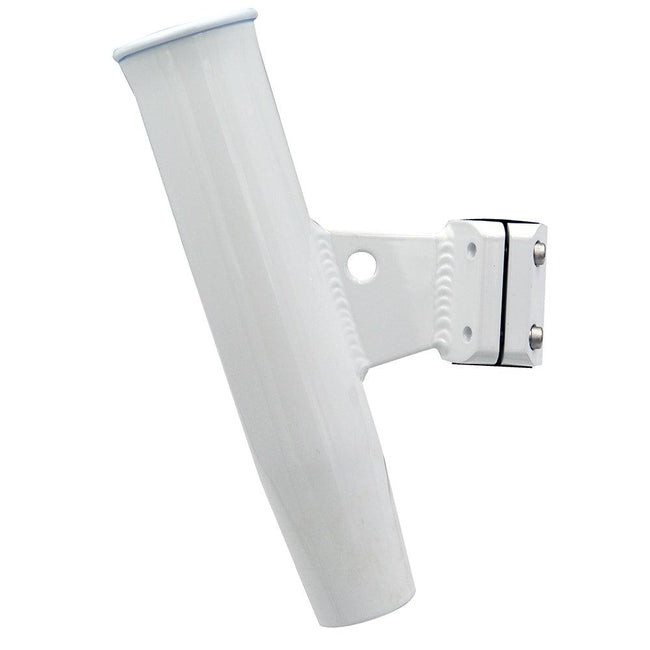 C.E. Smith Aluminum Vertical Clamp-On Rod Holder 1-5/16" OD White Powdercoat w/Sleeve [53716] - Rough Seas Marine