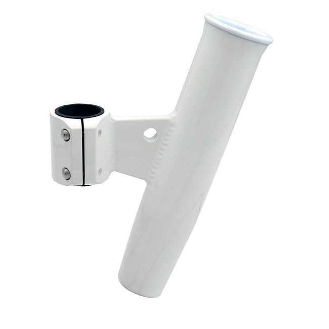 C.E. Smith Aluminum Vertical Clamp-On Rod Holder 1-2/3" OD White Powdercoat w/Sleeve [53726] - Rough Seas Marine