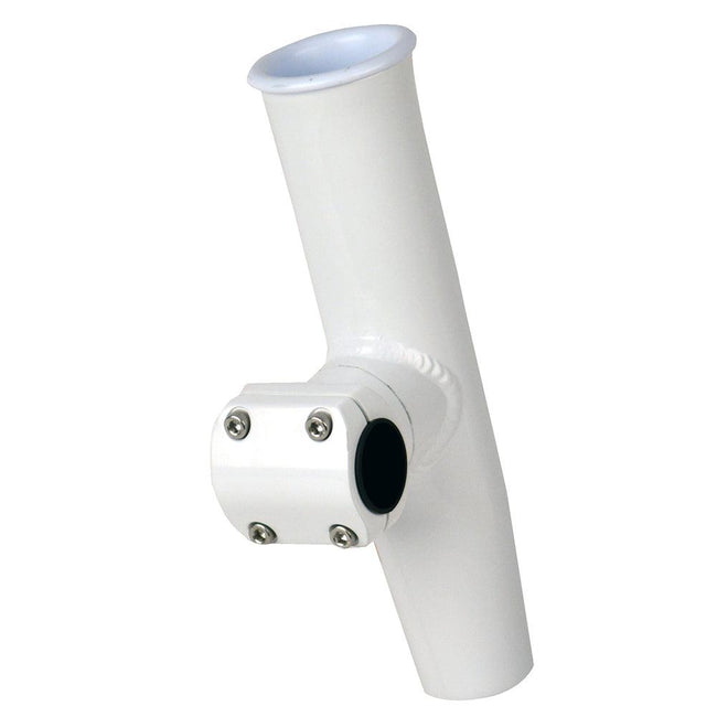 C.E. Smith Adjustable Mid Mount Rod Holder - 7/8" or 1" OD - White Powder Coat Aluminum w/Sleeve  Hex Key [53773] - Rough Seas Marine