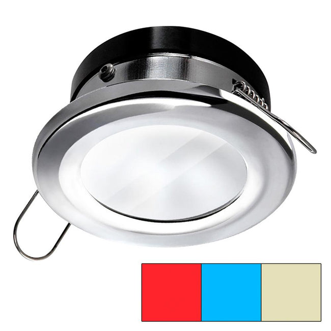 i2Systems Apeiron A1120 Spring Mount Light - Round - Red, Warm White  Blue - Polished Chrome [A1120Z-11HCE] - Rough Seas Marine