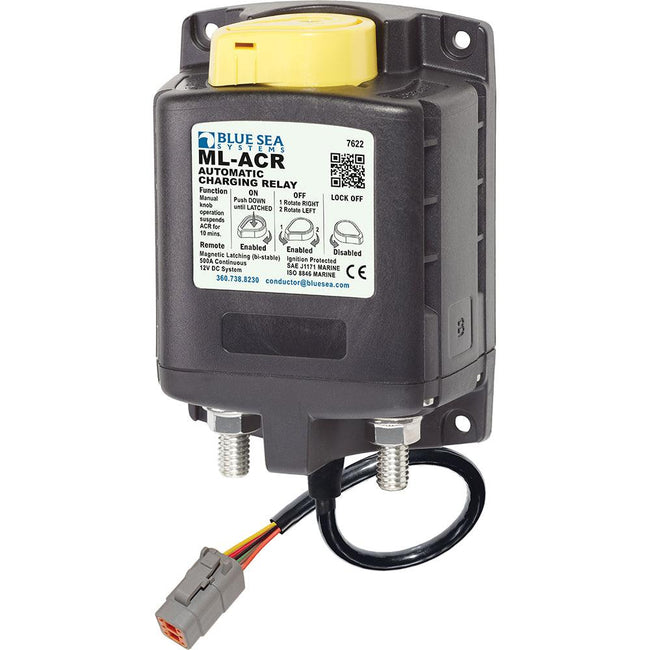 Blue Sea 7622100 ML ACR Charging Relay 12V 500A w/Manual Control  Deutsch Connector [7622100] - Rough Seas Marine