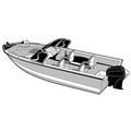 Carver Performance Poly-Guard Wide Series Styled-to-Fit Boat Cover f/18.5 Aluminum V-Hull Boats w/Walk-Thru Windshield - Grey [72318P-10] - Rough Seas Marine