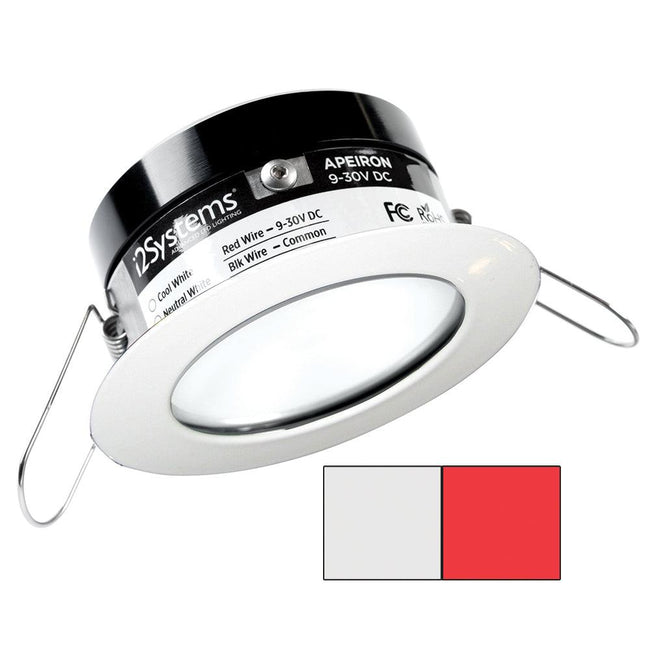 i2Systems Apeiron PRO A503 - 3W Spring Mount Light - Round - Cool White  Red - White Finish [A503-31AAG-H] - Rough Seas Marine