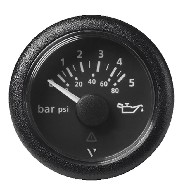 Veratron 52 MM (2-1/16") ViewLine Oil Pressure Gauge 5 Bar/80 PSI - Black Dial  Round Bezel [A2C59514123] - Rough Seas Marine