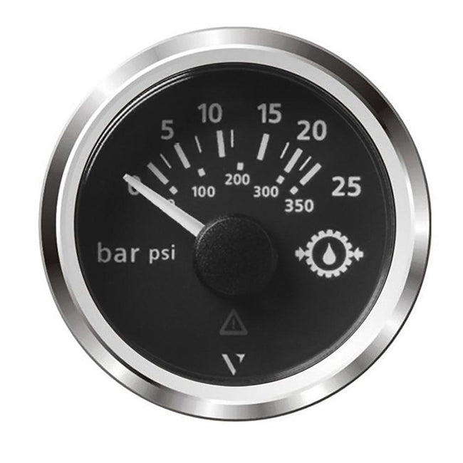 Veratron 52MM (2-1/16") ViewLine Transmission Oil Pressure 25 Bar/350 PSI - Black Dial  Chrome Triangular Bezel [A2C59514137] - Rough Seas Marine