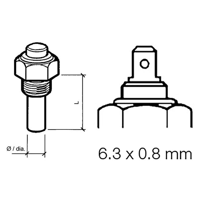 Veratron Engine Oil Temperature Sensor - Single Pole, Common Ground - 50-150C/120-300F - 6/24V - M14 x 1.5 Thread [323-801-004-002N] - Rough Seas Marine