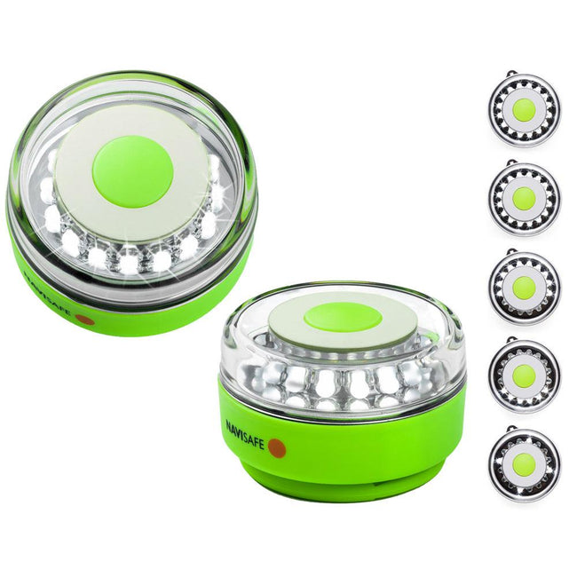 Navisafe Navilight All-White 5 Mode 360 Rescue 2NM w/Green Magnet Base [010-1] - Rough Seas Marine