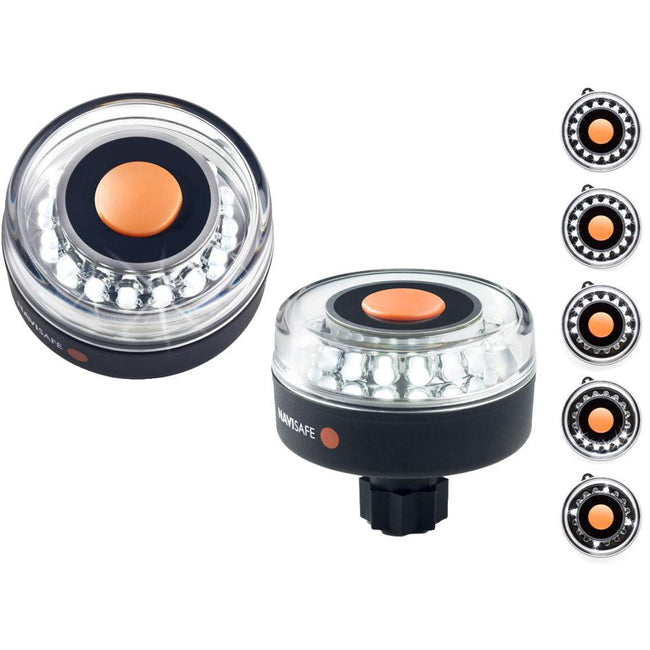 Navisafe Navilight All-White 5 Mode 360 2NM w/RAILBLAZA Base [055-1] - Rough Seas Marine