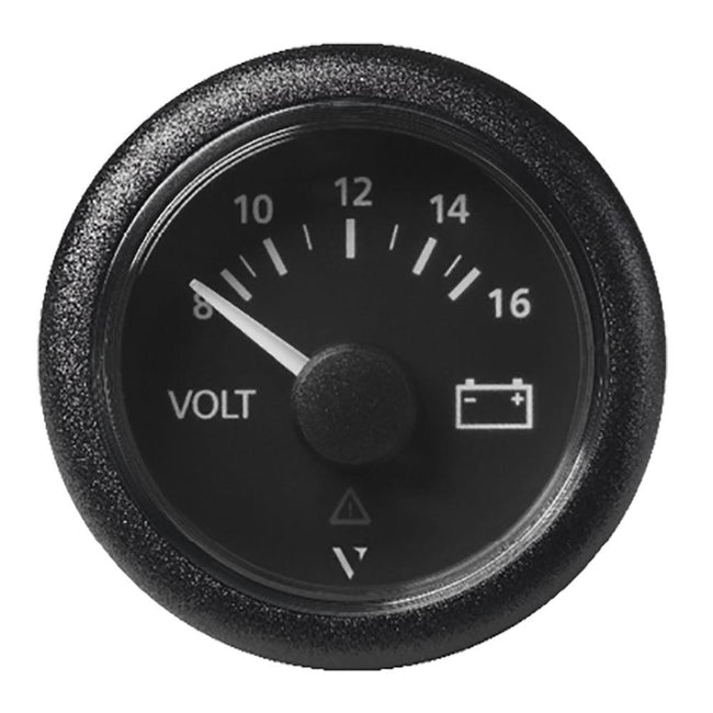 Veratron 52 MM (2-1/16") ViewLine Voltmeter - 8 to16V - Black Dial  Bezel [A2C59512545] - Rough Seas Marine