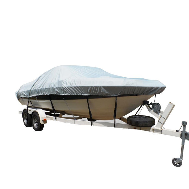 Carver Flex-Fit PRO Polyester Size 1 Boat Cover f/V-Hull Fishing Boats  Jon Boats - Grey [79001] - Rough Seas Marine