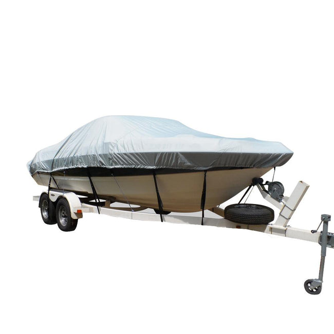 Carver Flex-Fit PRO Polyester Size 3 Boat Cover f/Fish  Ski Boats I/O or O/B  Wide Bass Boats - Grey [79003] - Rough Seas Marine