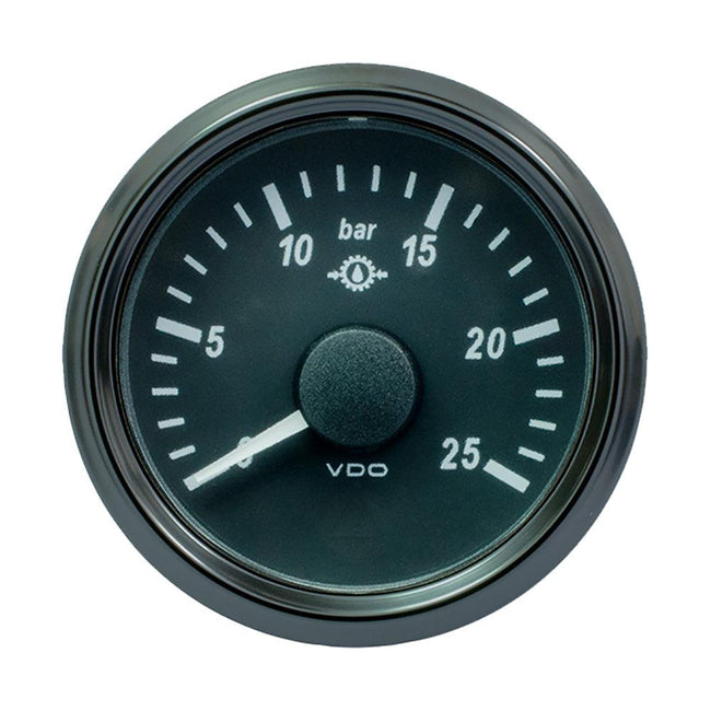 VDO SingleViu 52mm (2-1/16") Gear Oil Pressure Gauge - 25 Bar - 0-180 Ohm [A2C3833460030] - Rough Seas Marine