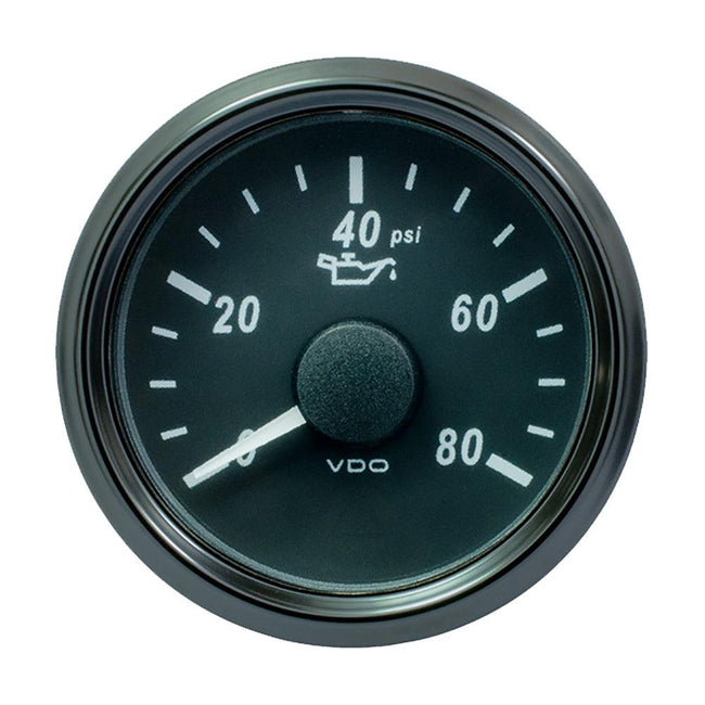VDO SingleViu 52mm (2-1/16") Oil Pressure Gauge - 80 PSI - 240-33 Ohm [A2C3833230030] - Rough Seas Marine