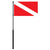 Mate Series Flag Pole - 36" w/Dive Flag [FP36DIVE] - Rough Seas Marine