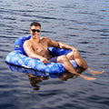 Aqua Leisure Supreme Zero Gravity Chair Hibiscus Pineapple Royal Blue w/Docking Attachment [APL17290S1] - Rough Seas Marine