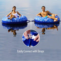 Aqua Leisure Supreme Lake Tube Hibiscus Pineapple Royal Blue w/Docking Attachment [APL20458] - Rough Seas Marine