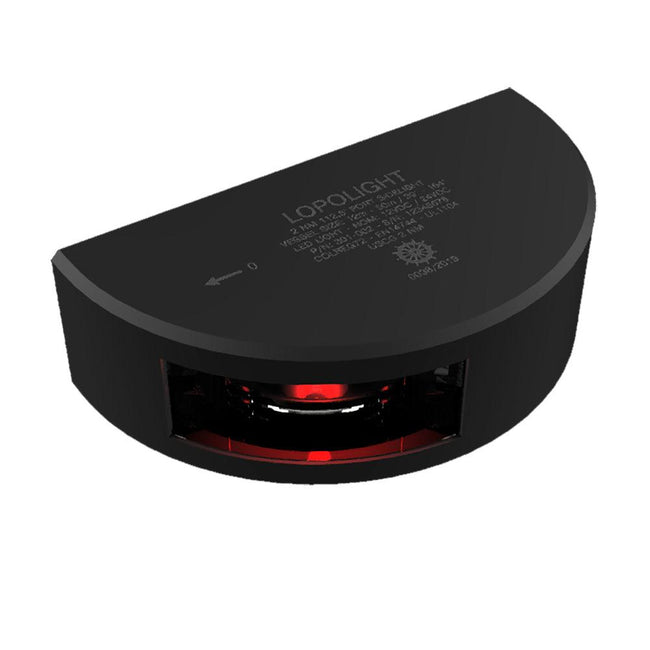 Lopolight Series 301-002 - Port Sidelight - 2NM - Vertical Mount - Red - Black Housing - 6M Cable [301-002-B-6M] - Rough Seas Marine