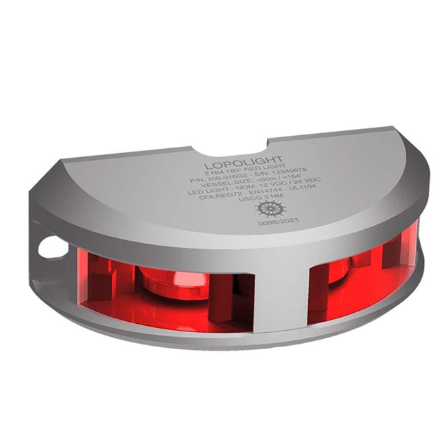 Lopolight Series 200-016 - Navigation Light - 2NM - Vertical Mount - Red - Silver Housing [200-016G2] - Rough Seas Marine