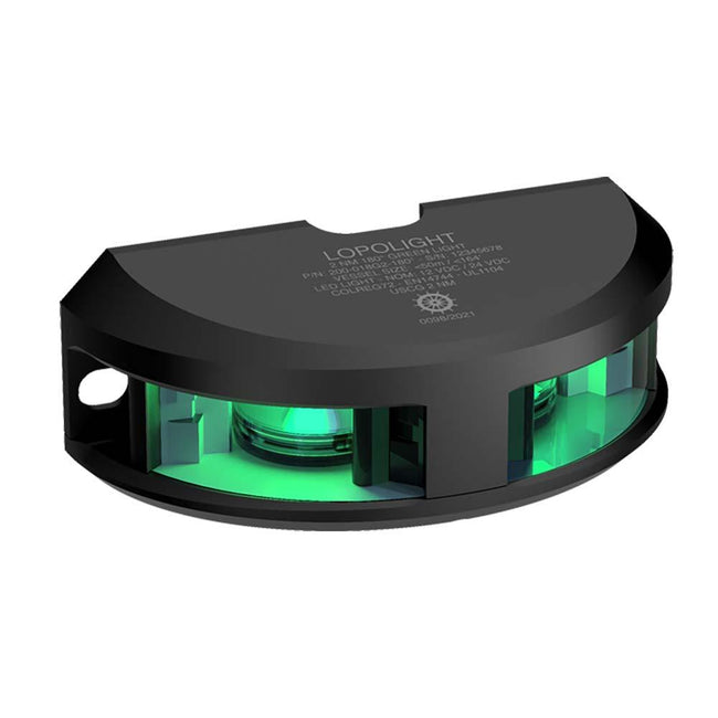 Lopolight Series 200-018 - Navigation Light - 2NM - Vertical Mount - Green - Black Housing [200-018G2-B] - Rough Seas Marine