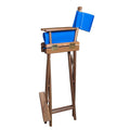 Whitecap Captains Chair w/Blue Seat Covers - Teak [60045] - Rough Seas Marine