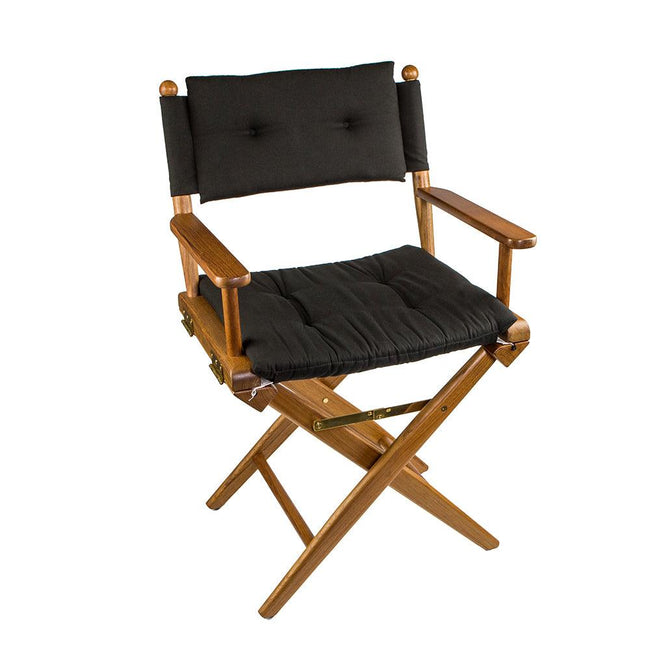 Whitecap Directors Chair w/Black Cushion - Teak [61041] - Rough Seas Marine