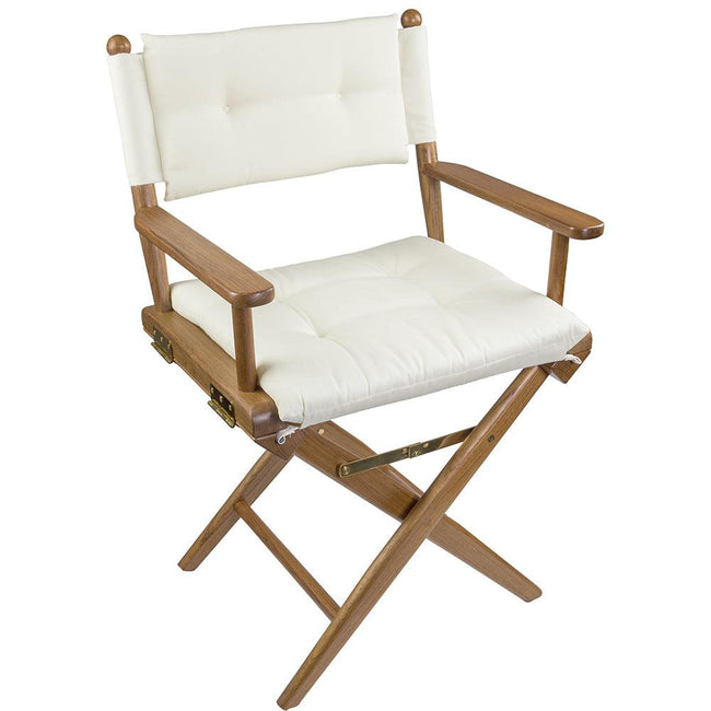 Whitecap Directors Chair w/Cream Cushion - Teak [61043] - Rough Seas Marine