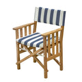 Whitecap Directors Chair II w/Navy  White Cushion - Teak [61050] - Rough Seas Marine