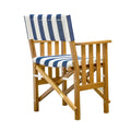 Whitecap Directors Chair II w/Navy  White Cushion - Teak [61050] - Rough Seas Marine