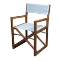 Whitecap Directors Chair w/White Batyline Fabric - Teak [63061] - Rough Seas Marine