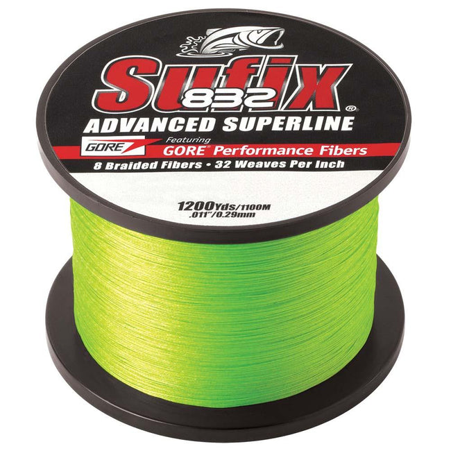 Sufix 832 Advanced Superline Braid - 10lb - Neon Lime - 1200 yds [660-310L] - Rough Seas Marine