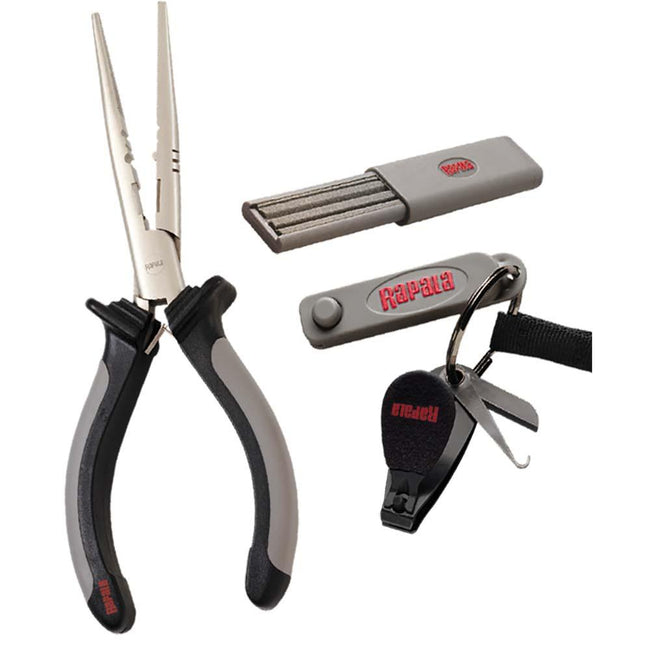 Rapala Combo Pack - Pliers, Clipper, Punch  Sharpener [RTC-6PCHS] - Rough Seas Marine