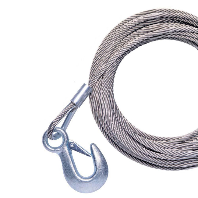 Powerwinch Cable 7/32" x 50 Universal Premium Replacement w/Hook - Stainless Steel [P7185400AJ] - Rough Seas Marine