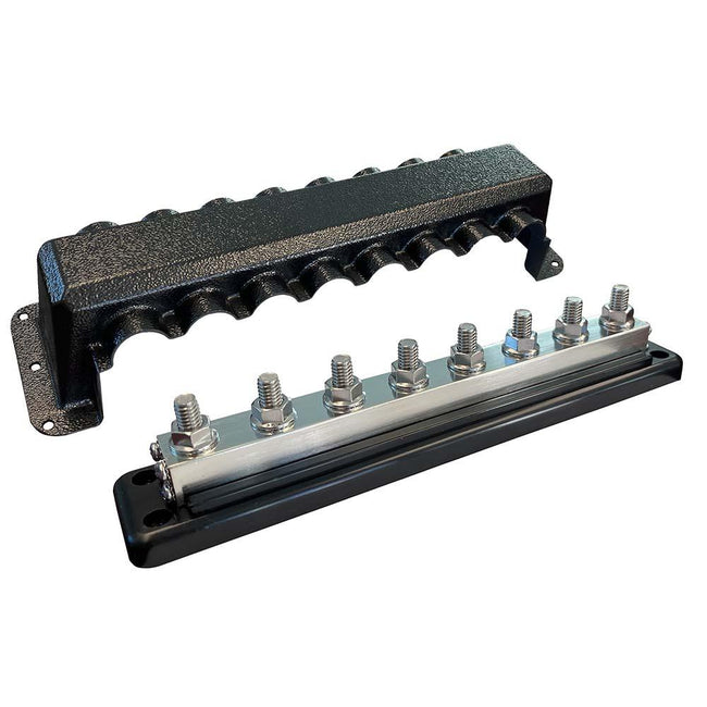 Victron Busbar 600A 8P  Cover 8X 3/8" Plus 8X M8 Terminals [VBB160080010] - Rough Seas Marine