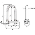 Wichard Self-Locking Long D Shackle - Diameter 8mm - 5/16" [01214] - Rough Seas Marine